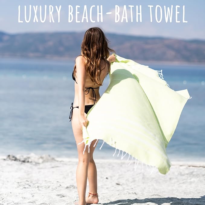 Ray Silver Turkish Beach Towel – 100% Cotton 40x71 Quick Dry Oversized Sand - Image 4