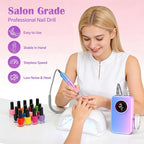 Nail Drill Professional, 45000 RPM Rechargeable Electric Nail File Kit - Image 3