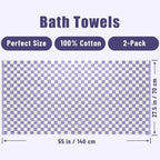 Jacquotha Checkered Bath Towels Set of 4-100% Cotton Towels - Image 7