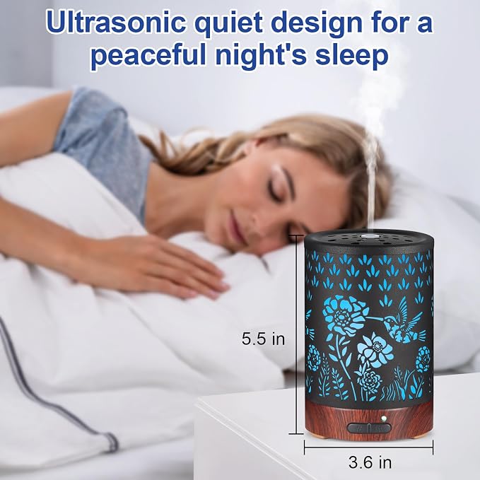Essential Oil Diffuser- Aromatherapy Diffuser with7 Colors Light and Auto-Off - Image 5