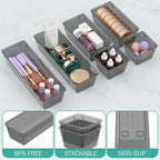 WOWBOX 12 Pack Clear Drawer Organizer Set, Acrylic Drawer Storage Trays - Image 3