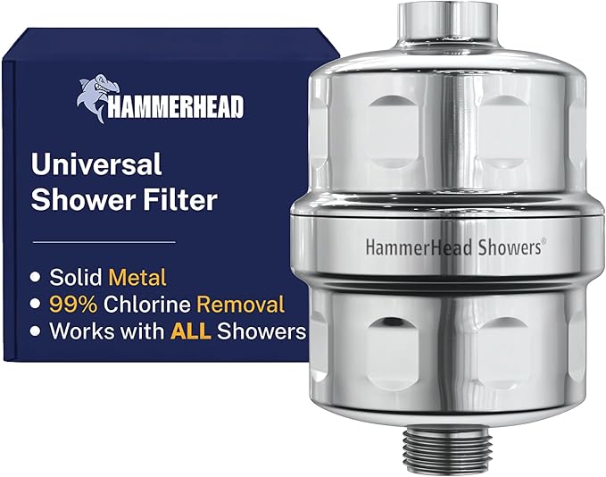 HammerHead Showers® Solid Metal Shower Head Filter – KDF 55 Shower Filter by HammerHeadShowers