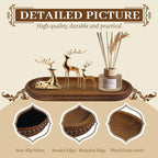 MAONAME Oval Bathroom Vanity Tray, Long Narrow Wood Tray, Rustic Decorative - Image 3