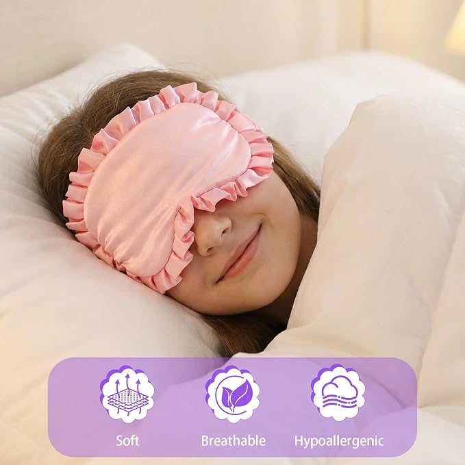 2 Pcs Silk Eye Mask with Adjustable Strap, Ultra Soft Sleep Mask Eye Cover - Image 4