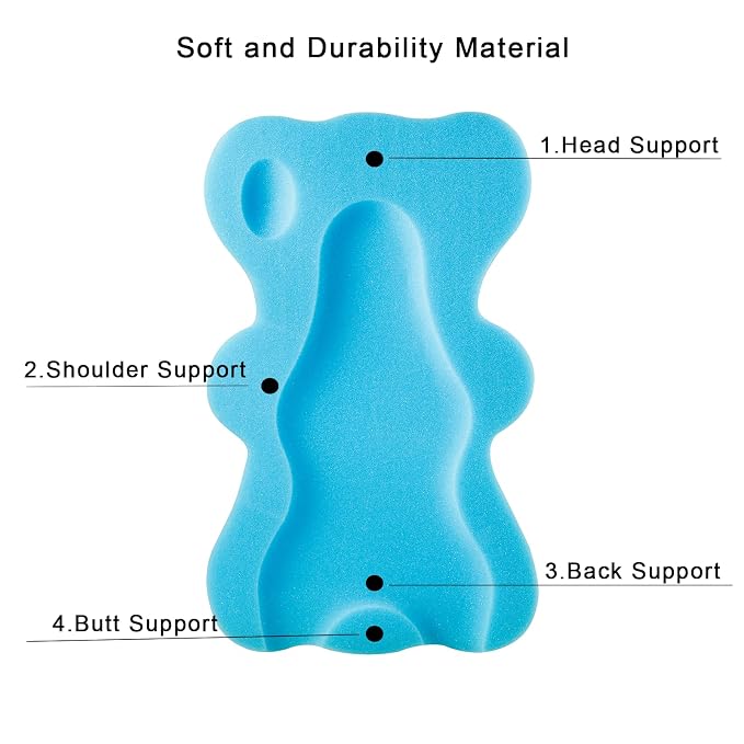 PandaEar Baby Bath Sponge Infant Soft Sponge Mat, Baby Bath Mat Newborn Odor - Image 3