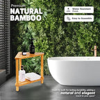 Bamboo 2-Tier Corner Shower Organizer, Waterproof Standing Shower Caddy Storage - Image 4
