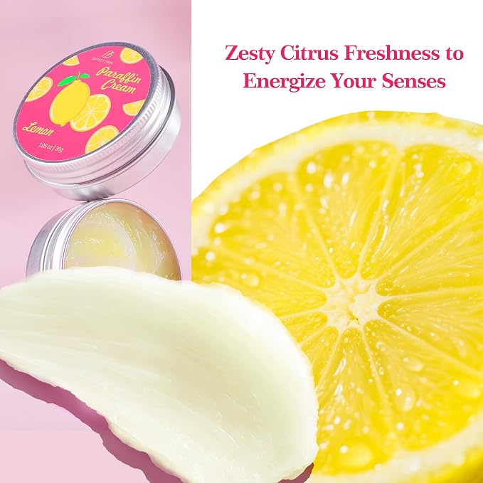 Cold Paraffin Wax Cream for Hands and Feet, Shea Butter Cuticle Balm, Lemon - Image 7