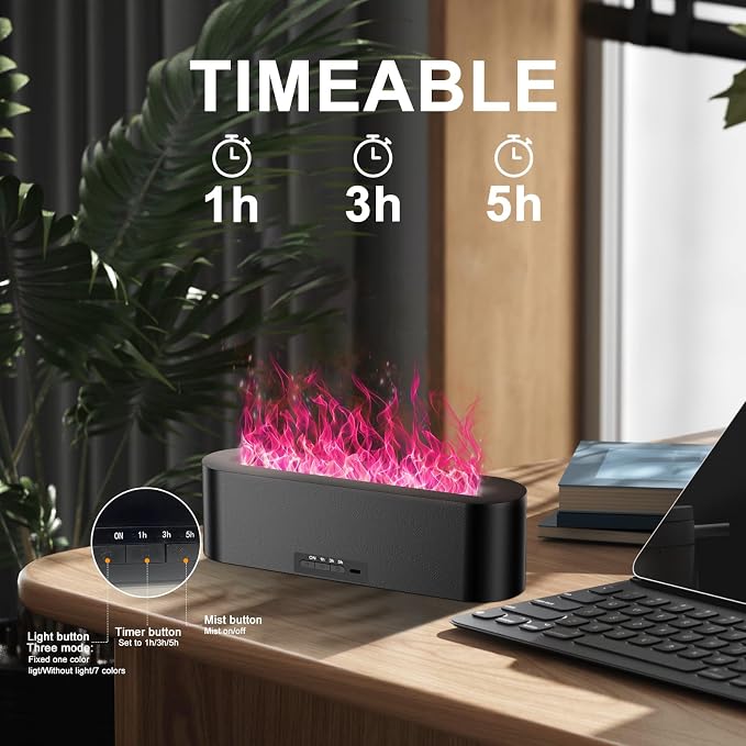 Colorful Flame Fire Diffuser Humidifier, 7 Colors Changing Oil Diffuser - Image 3