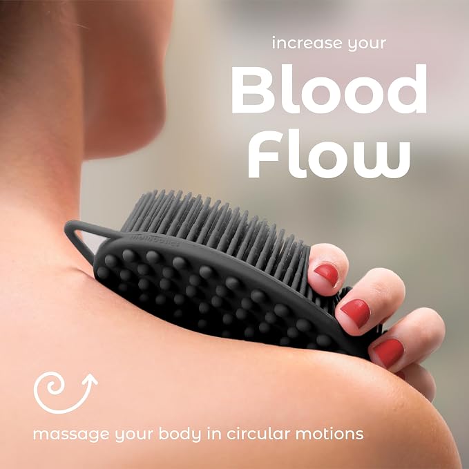 MainBasics Silicone Body Scrubber Dual-Sided Shower Loofah and Massaging Nodes - Image 5