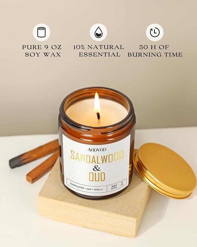 AOOVOO Sandalwood Oud Candle - Image 4