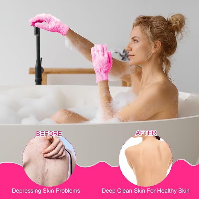 Cuffbow 90 Pcs 45 Pairs Exfoliating Double Sided Bath Gloves - Image 6