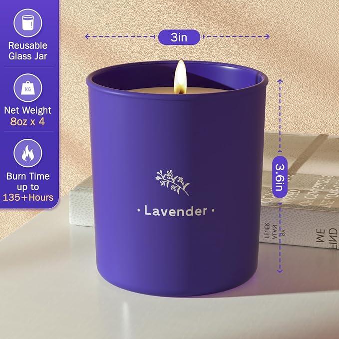 TranquilBliss Lavender Candles for Home Scented, 8 oz Scented Candles Present - Image 4