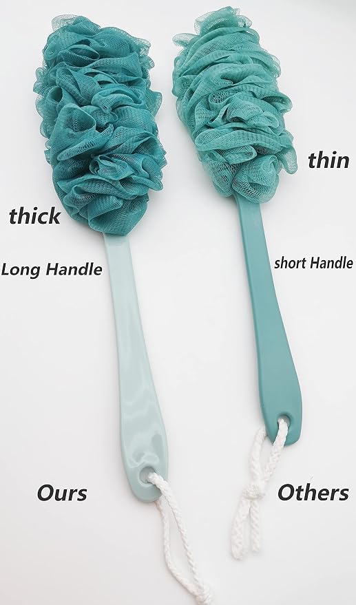 Back Scrubber for Shower, Loofah Long Handle Bath Body Brush, Soft Nylon Mesh - Image 7