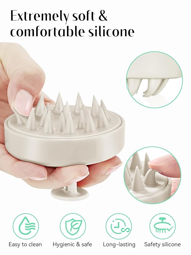 HEETA Scalp Massager Hair Growth, Soft Silicone Scalp Scrubber Shampoo Brush - Image 3