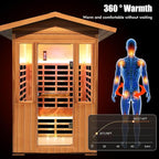 2 Person Outdoor Sauna Infrared Saunas Dry Sauna Room 120V Red Cedar and - Image 3
