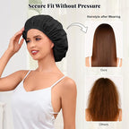 Shower Cap for Women Waterproof Reusable, Large Shower Cap Non-Slip - Image 4