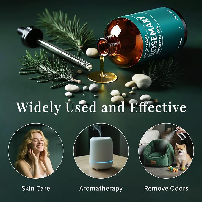 SU JUABA 4 Fl Oz Rosemary Essential Oil, 100% Pure Natural Aromatherapy Oil - Image 4