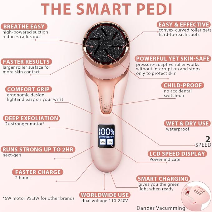 Electric Callus Remover for Feet, Rechargeable Foot Callus Remover Pedicure - Image 4
