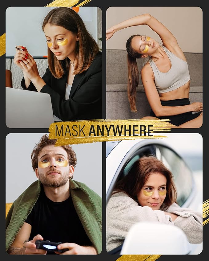 Maskiss 24k Gold Under Eye Patches, Eye Mask, Collagen Skin Care Products - Image 6