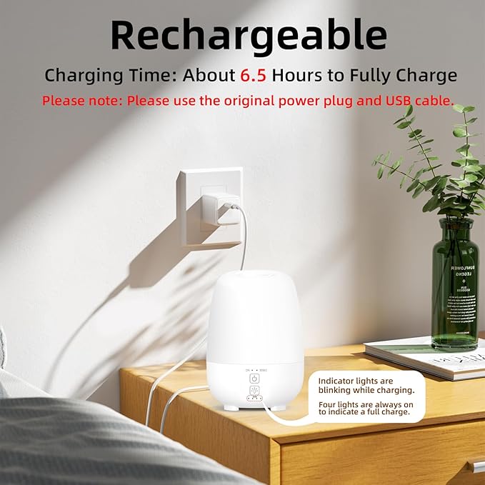SPLITSKY 150ML Cordless Essential Oil Diffuser, Built-in 6000mAH Rechargeable - Image 4