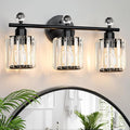 Modern 3 Light Crystal Vanity Light, Crystal Bathroom Light Fixtures, Compatible by KunruiTAI