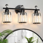 Modern 3 Light Crystal Vanity Light, Crystal Bathroom Light Fixtures, Compatible by KunruiTAI