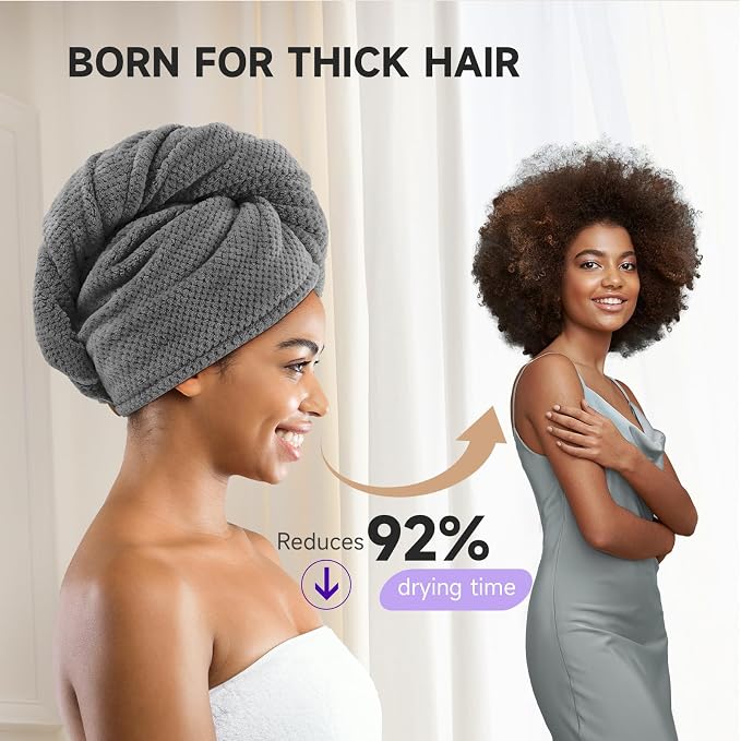 Umisleep 3 Pack Microfiber Hair Towel Wrap - Image 2