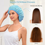Shower Cap for Women Waterproof Reusable, Large Shower Cap Non-Slip - Image 4