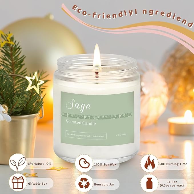 6 Pack Scented Candles Gift Set, Long Lasting Aromatherapy Candles - Image 6