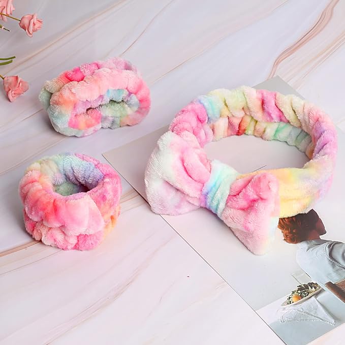 WSYUB Spa Headband and Wrist Bands, Makeup Headband and Wrist Towels - Image 5