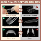 UNA GELLA Coffin Nails Tips, 12 Sizes - Image 5