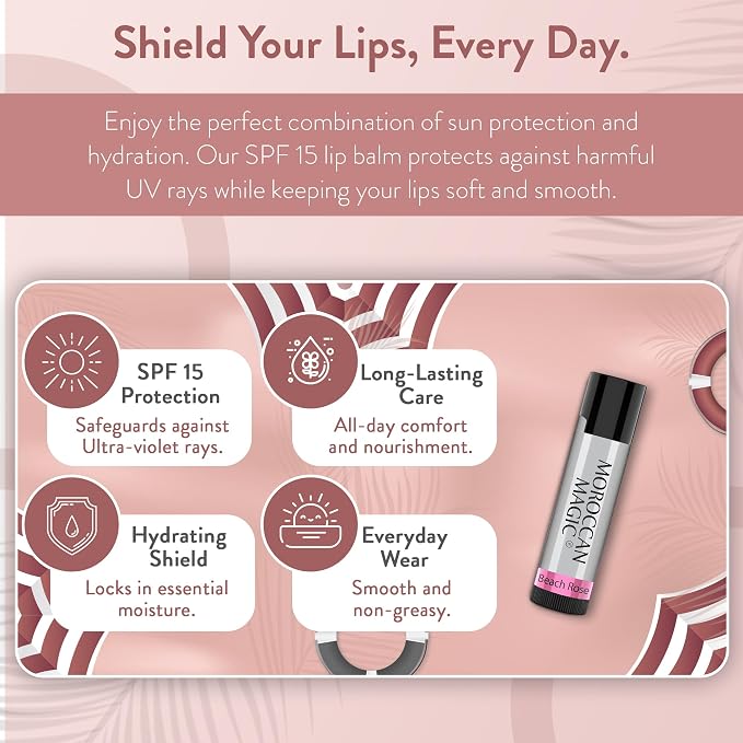Moroccan Magic Beach Rose SPF 15 Lip Balm - Image 5