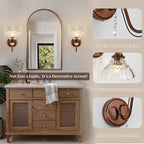 1 Piece Vintage Wall Sconce, 1-Light Matte Antique Red Bronze Finish Wall Sconce - Image 3
