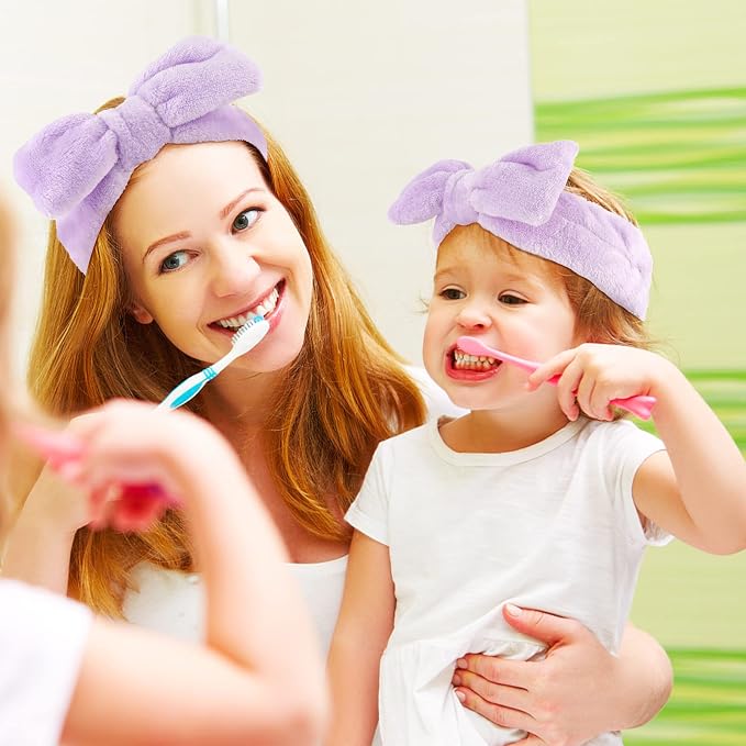 WHAVEL 6 Pack Purple Spa Microfiber Bow Headbands - Image 7