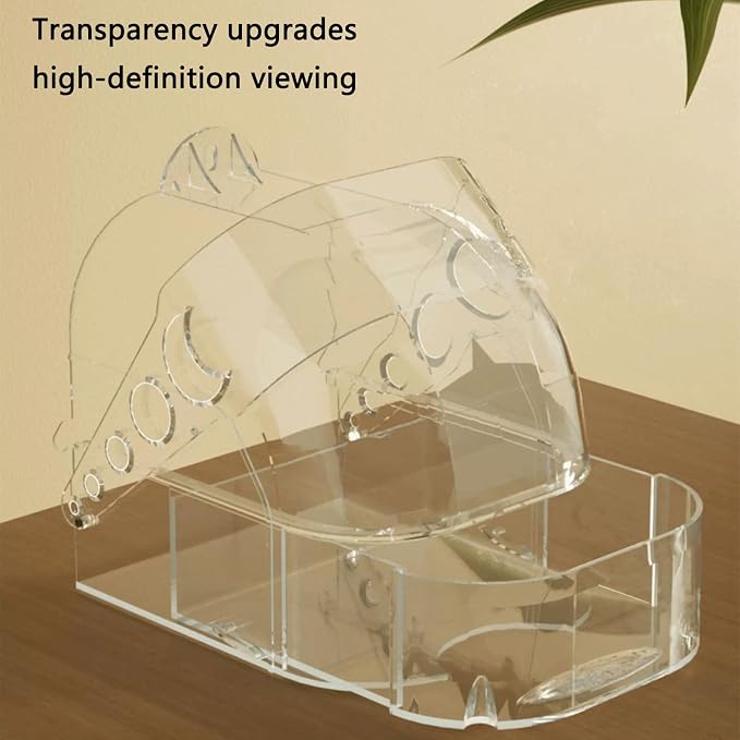 Bird Bath for Cage with Pull-Out Drawer, No-Mess Enclosed Tub for Budgie - Image 6