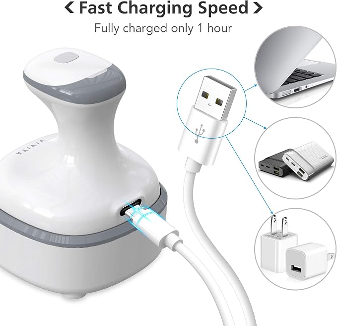 VIVIYA Electric Scalp Massager, Portable Rechargeable Head Massager - Image 7