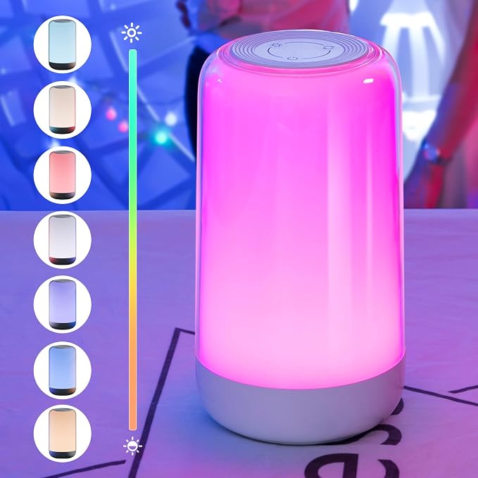 Touch Night Light Rechargeable LED Mood Lamp 7 RGB Color Ambience Lighting - Image 9