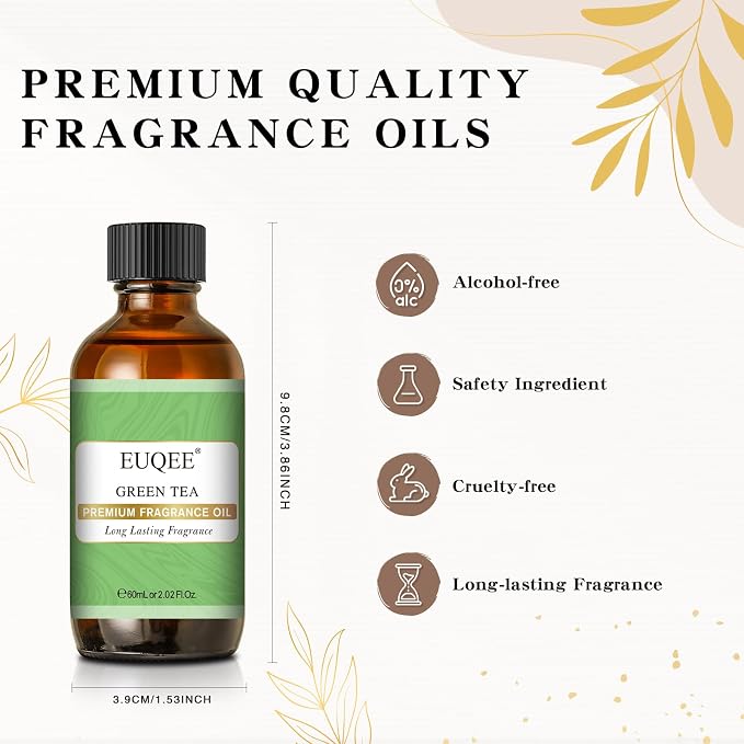 EUQEE Green Tea Fragrance Oils, 2.02 Fl oz/ 60ml Essential Oils - Image 3