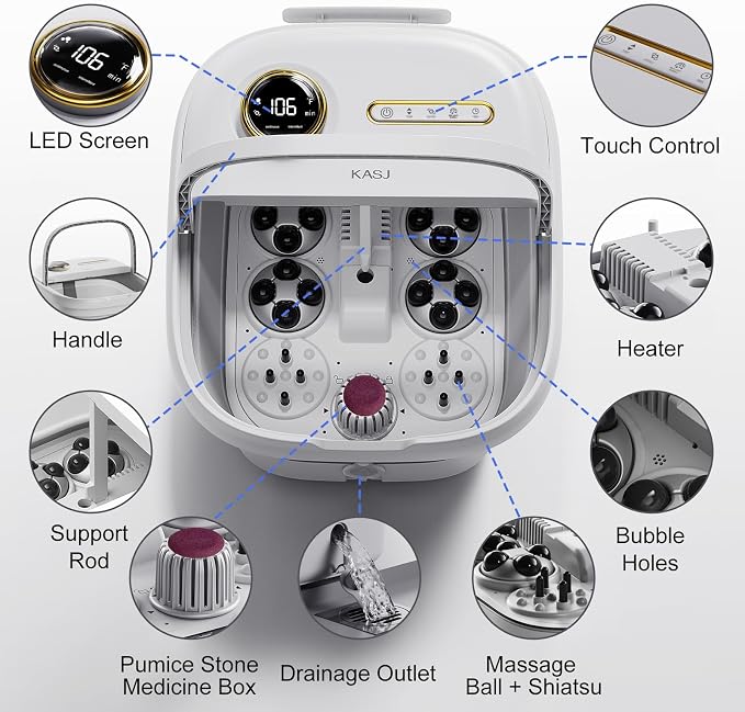KASJ Collapsible Foot Spa with Electric Rotary and Hydro-Jet Massage, Foot Bath - Image 2