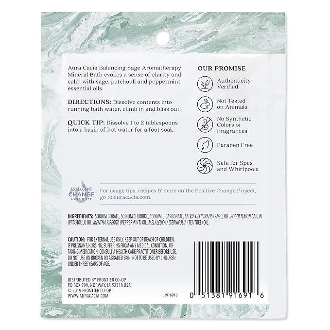 Aura Cacia Sage Mineral Bath 2.5 oz. - Image 2