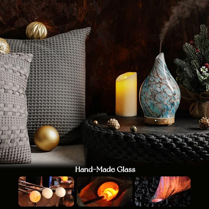Porseme 150ml Glass Essential Oil Diffuser Aromatherapy Ultrasonic Cool Mist - Image 5