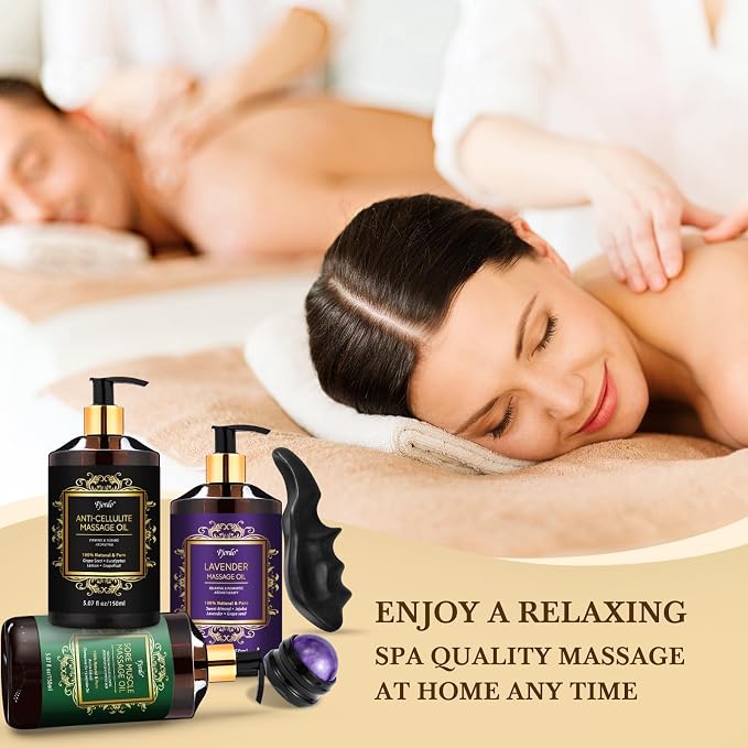 Pjordo 3 Pack Massage Oil for Massage Therapy, Lavender Oil for Relaxation - Image 8