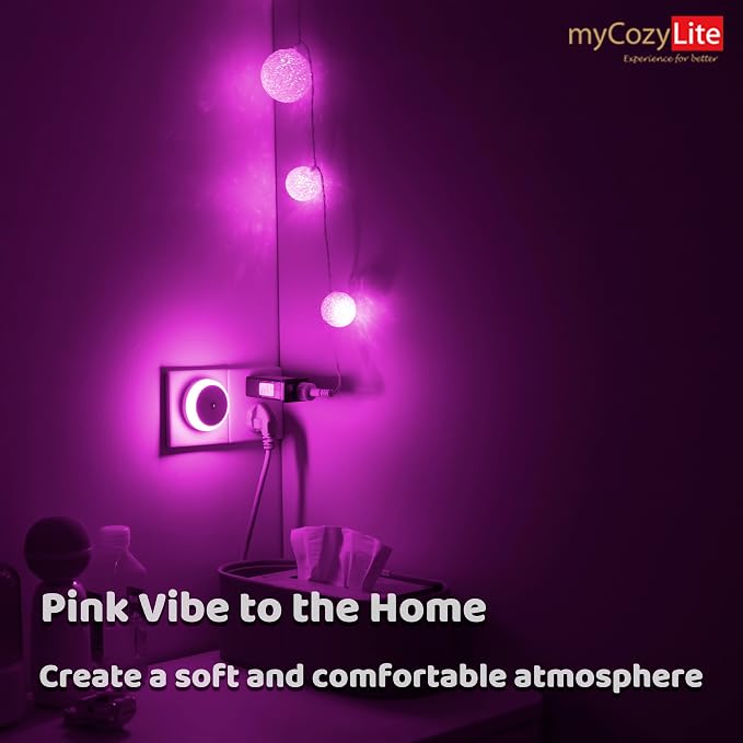 myCozyLite Pink Light Night Light Plug in, Home Decor, Dusk to Dawn Sensor - Image 3