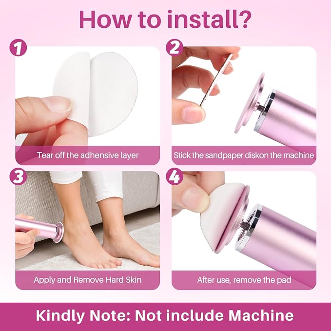 Replaceable Sandpaper for Electric Foot File: 60 Pcs/1 Box Feet Grinder for - Image 7