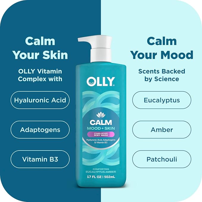 OLLY Calm Body Wash with Hyaluronic Acid, Adaptogens & Vitamin B3– Nourishing - Image 4