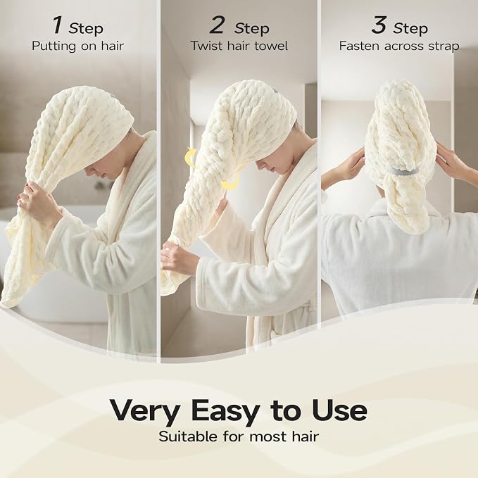 REDKISS 4 Pack Extra Large Hair Towels - Image 3