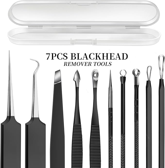 Teenitor Blackhead Remover Tools, Pimple Popper Tool Kit, Ingrown Hair Tweezers - Image 2