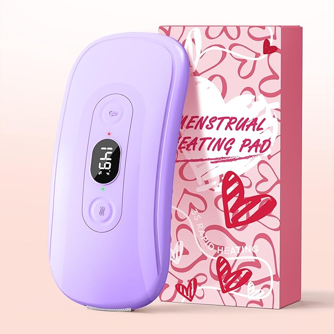 Portable Heating Pad Period Cramps: 2 Timer 6 Heat Levels 6 Vibration Modes by Hirane