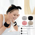 CIEHER 12 PCS Makeup Headband for Women Wrist Washband Scrunchies Cuffs for - Image 7