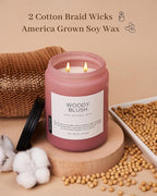 M&SENSE Large Rose Oud Soy Candles, 19.4oz Natural Soy Wax, 110-Hour Long - Image 3